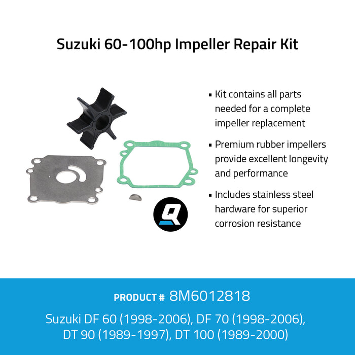Quicksilver 8M6012818 Impeller Repair Kit for Select Suzuki 60-100hp Outboards