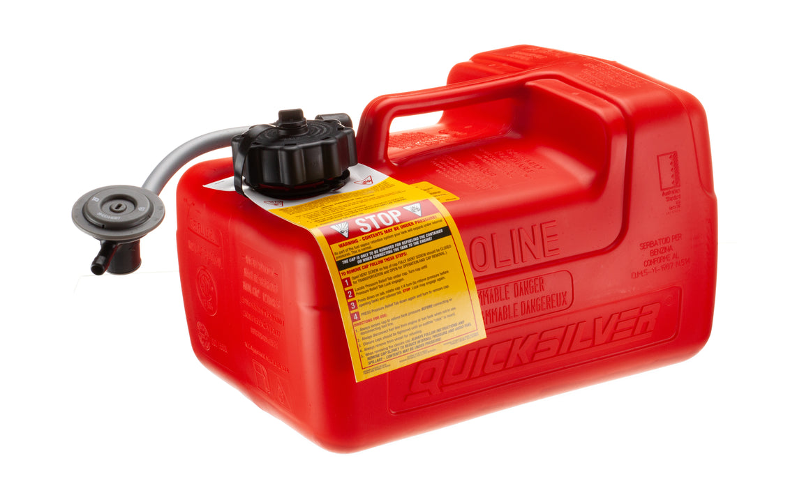 Quicksilver 8M0045692 Portable Marine Boat Fuel Tank with Fuel Demand Valve, 3.2 Gallon Capacity