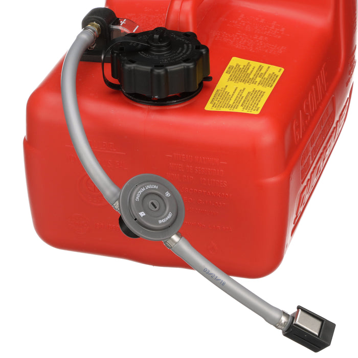 Quicksilver 8M0047598 Portable Marine Boat Fuel Tank with Fuel Demand Valve, 3.2 Gallon Capacity