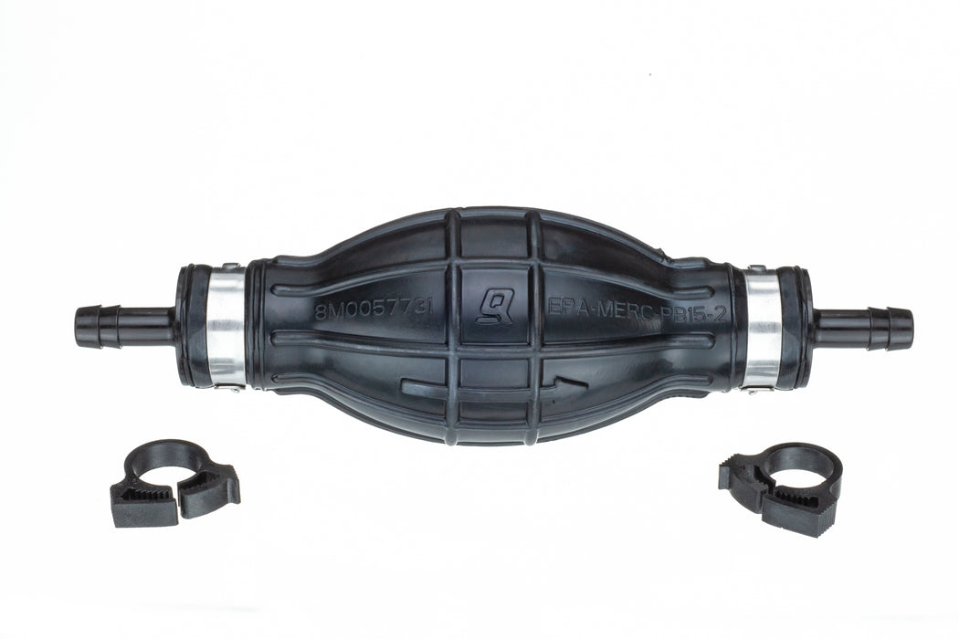 Quicksilver 8M0052975 Primer Bulb with 2 Hose Clamps for 1/4" (6.35mm) Fuel Lines