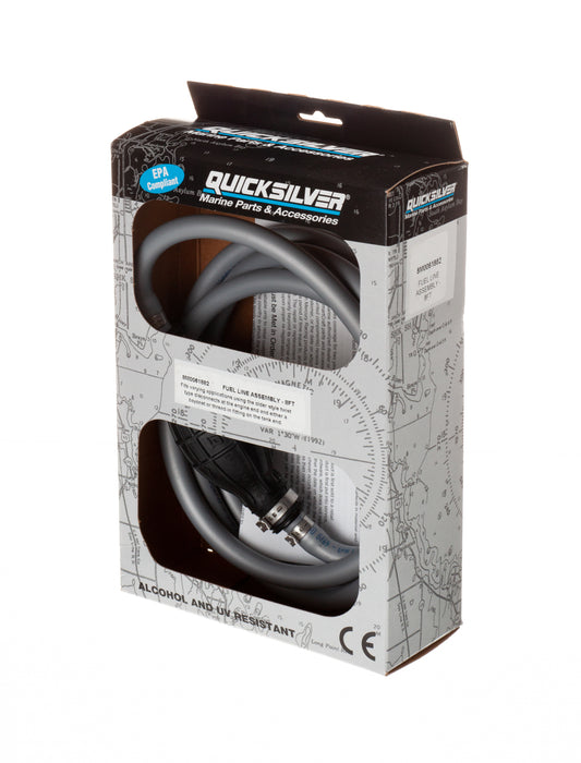 Quicksilver 8M0061882 Fuel Line Assembly, 8 Ft. Long with Primer Bulb