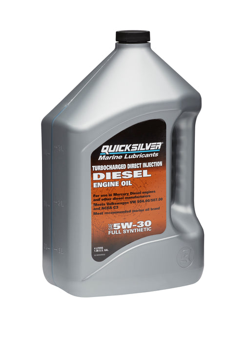 Quicksilver 5W-30 4-Stroke Full Synthetic Blend TDI Diesel Engine Oil, 4 Liters
