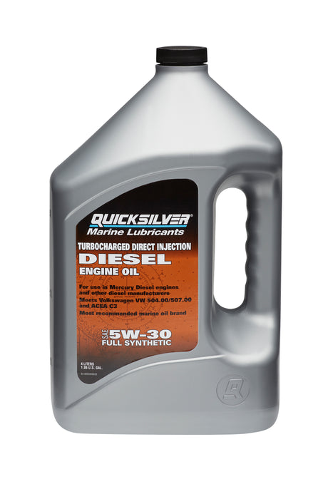Quicksilver 5W-30 4-Stroke Full Synthetic Blend TDI Diesel Engine Oil, 4 Liters