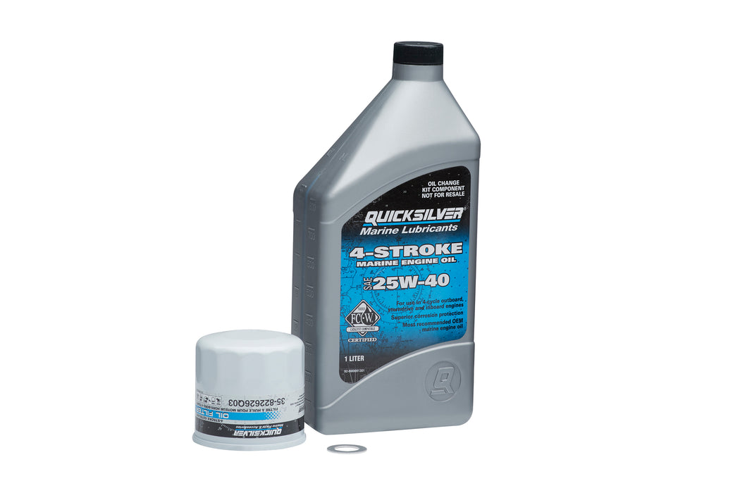 Quicksilver 25W-40 Oil Change Kit for 4-Stroke 15hp and 20hp Mercury Outboards