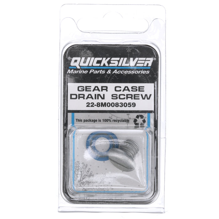 Quicksilver 8M0083059 Lower Unit Gear Lube Drain and Fill Hole Screw and Seal, Non-Magnetic