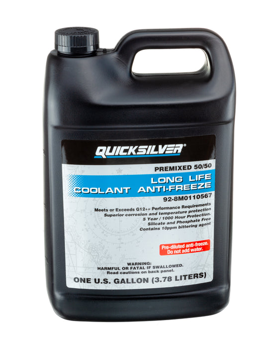 Quicksilver 8M0110567 Long Life Coolant/Antifreeze, Pre-Diluted 50/50, 1 Gallon
