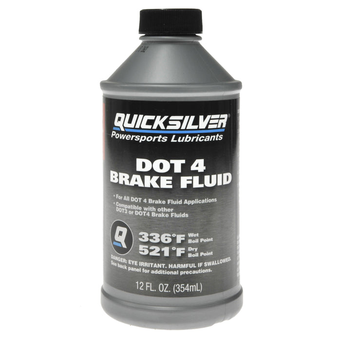 Quicksilver DOT 4 Brake Fluid for Marine, Automotive and Powersports Brake Systems, 12oz