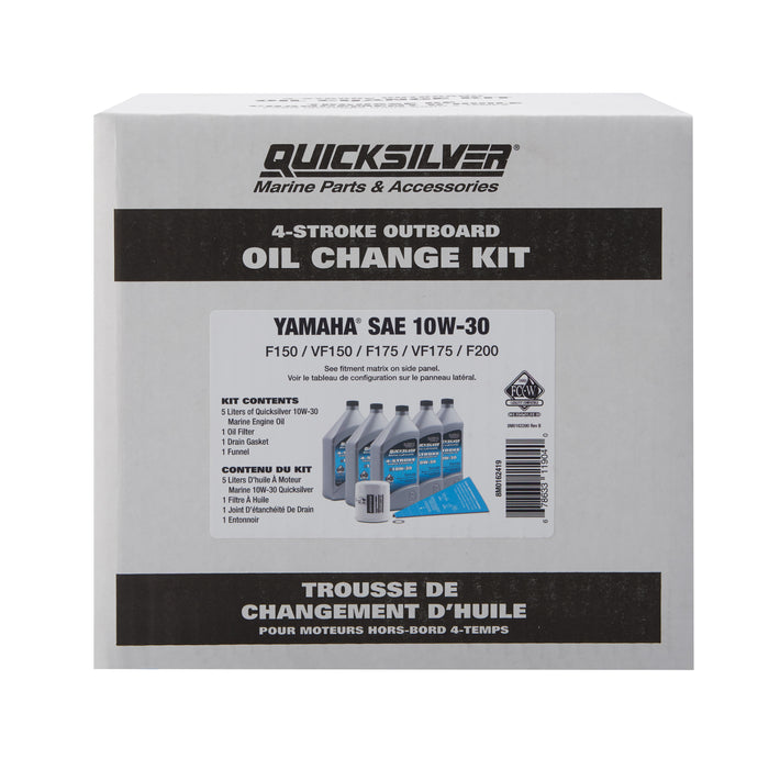 Quicksilver 10W-30 Oil Change Kit for 4-Stroke Yamaha F150 Outboards
