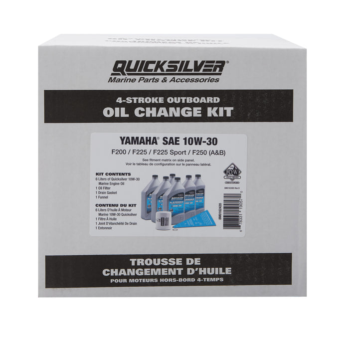 Quicksilver 25W-40 Oil Change Kit for 4-Stroke Yamaha F200 through F250 Outboards