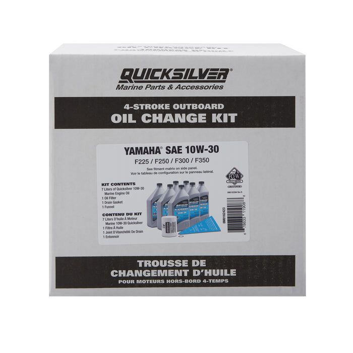 Quicksilver 10W-30 Oil Change Kit for 4-Stroke Yamaha F225 through F300 Outboards