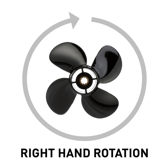 Quicksilver Nemesis 4-Blade Aluminum Propeller, 9.3" Diameter x 11" Pitch, Right Hand Rotation