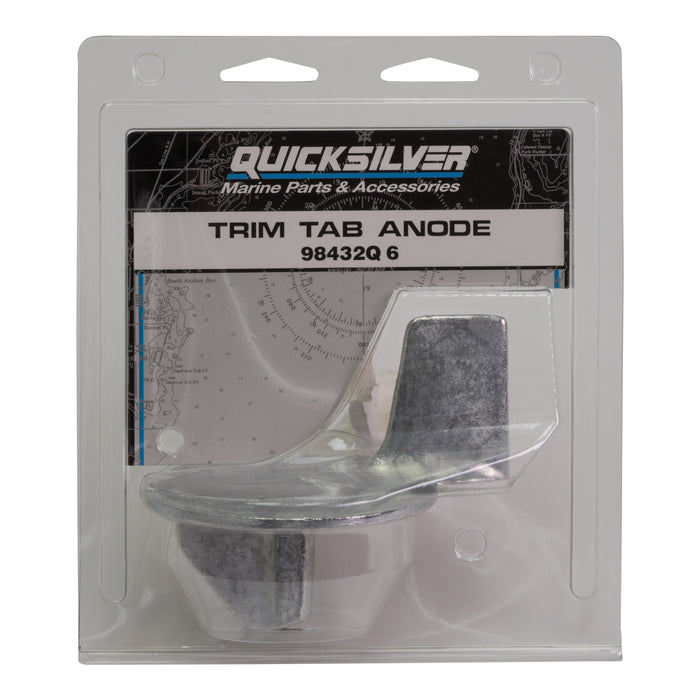 Quicksilver 98432Q6 Zinc Trim Tab Anode Plate for Mercury and Mariner Outboards