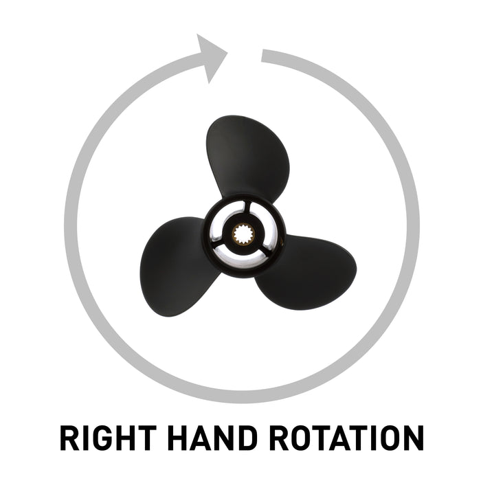 Quicksilver Black Diamond 3-Blade Aluminum Propeller, 10.5" Diameter x 11" Pitch, Right Hand Rotation