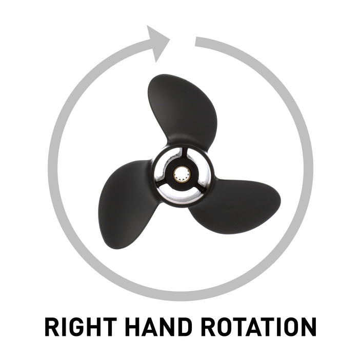 Quicksilver Black Diamond 3-Blade Aluminum Propeller, 7.8" Diameter x 7" Pitch, Right Hand Rotation