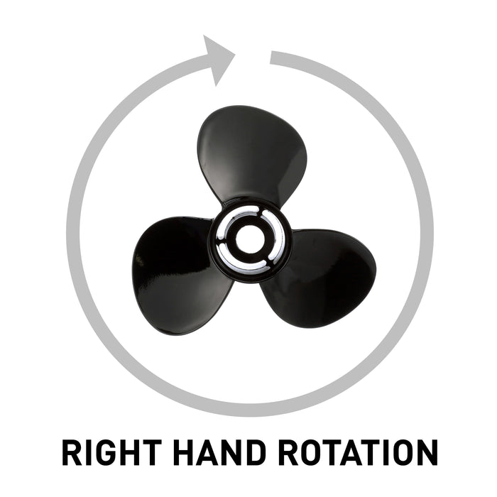 Quicksilver Black Diamond 3-Blade Aluminum Propeller, 14" Diameter x 9" Pitch, Right Hand Rotation