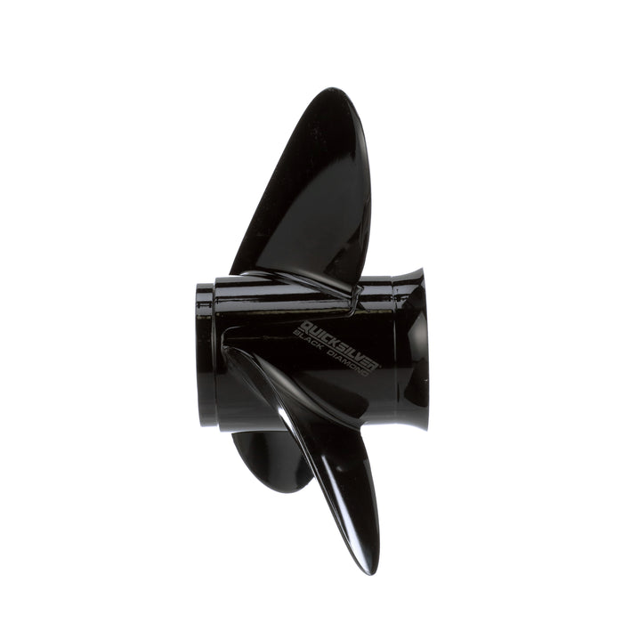 Quicksilver Black Diamond 3-Blade Aluminum Propeller, 14" Diameter x 13" Pitch, Right Hand Rotation