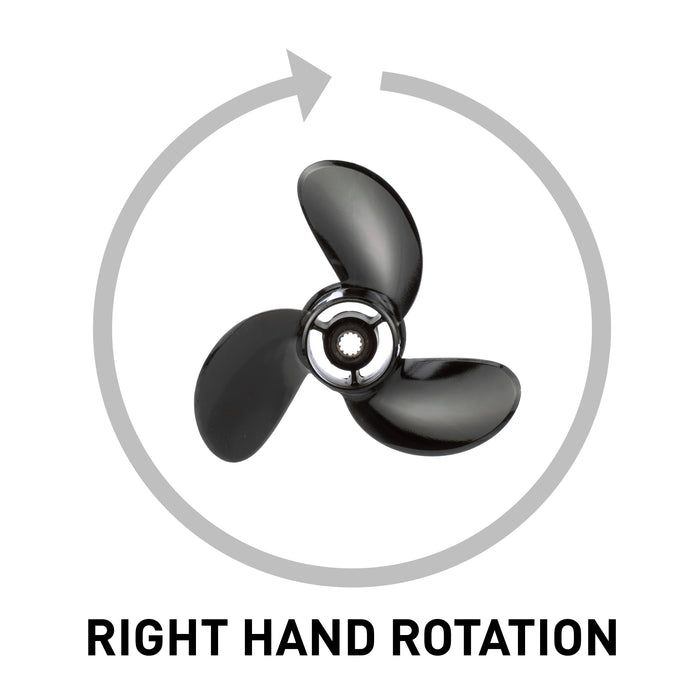 Quicksilver Black Diamond 3-Blade Aluminum Propeller, 8.7" Diameter x 5" Pitch, Right Hand Rotation