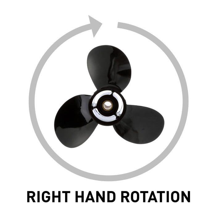 Quicksilver Black Diamond Bravo Two Propeller Black Finish, 18.3" Diameter x 19" Pitch, Right Hand Rotation