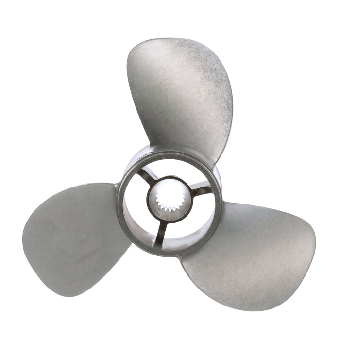 Quicksilver Bravo Three 14.25" Diameter X 22.5" Pitch, 3-Blade Stainless Steel Propeller, Right Hand Rotation, Matte Finish