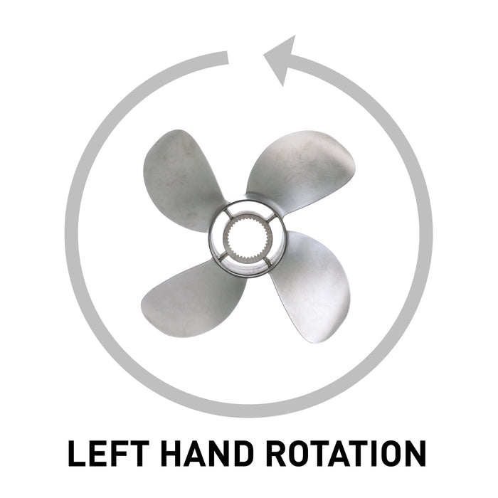 Quicksilver Bravo Three 15.9" Diameter X 21" Pitch, 4-Blade Stainless Steel Propeller, Left Hand Rotation, Matte Finish