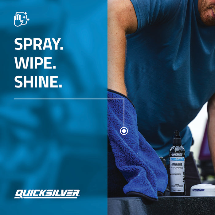 Quicksilver 8M0224418 Screen & Glass Cleaner for Marine Electronics, Windshields and Mirrors, 8 oz