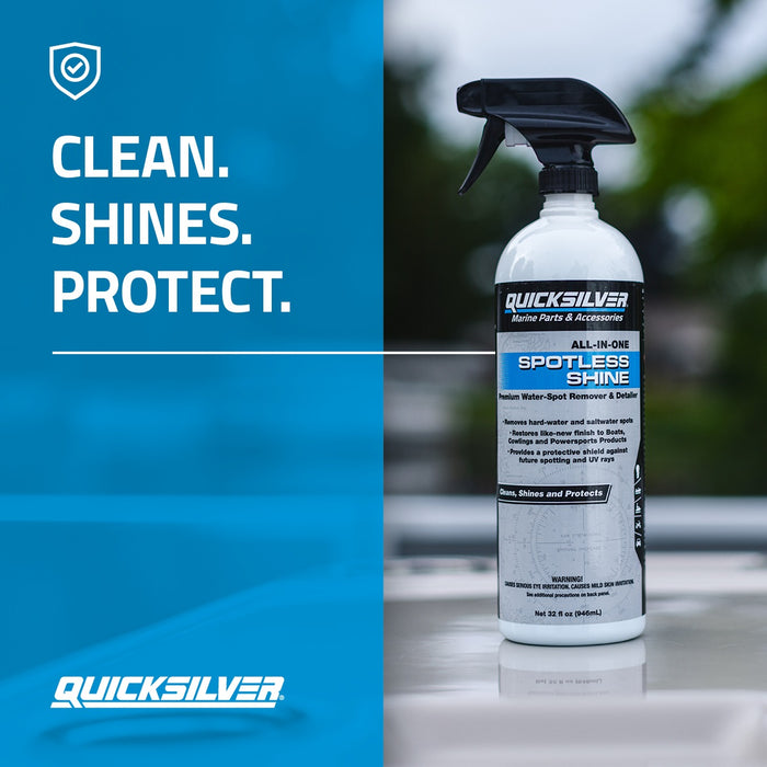 Quicksilver Spotless Shine For Marine Boats and Outboard Engines, RV and Powersports, 32 oz