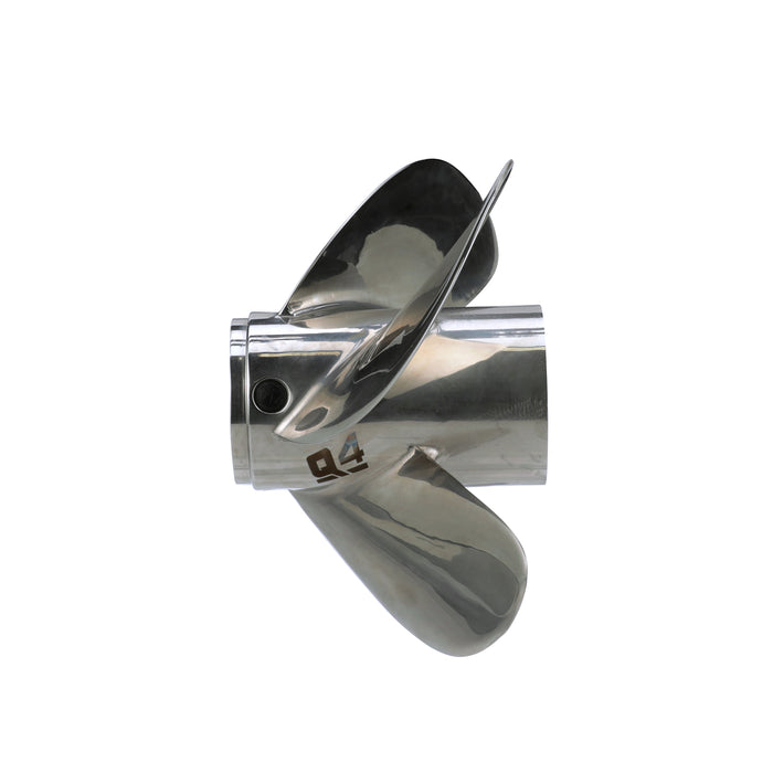 Quicksilver Q4 14.6" Diameter X 21" Pitch, 4-Blade Stainless Steel Propeller, Left Hand Rotation
