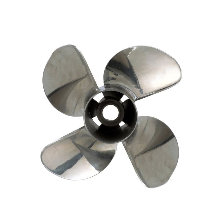 Quicksilver Q4 14.6" Diameter X 19" Pitch, 4-Blade Stainless Steel Propeller, Left Hand Rotation