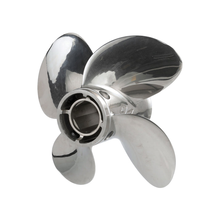 Quicksilver Q4 12.7" Diameter X 19" Pitch, 4-Blade Stainless Steel Propeller, Right Hand Rotation