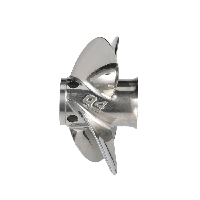 Quicksilver Q4 14" Diameter X 13" Pitch, 4-Blade Stainless Steel Propeller, Right Hand Rotation