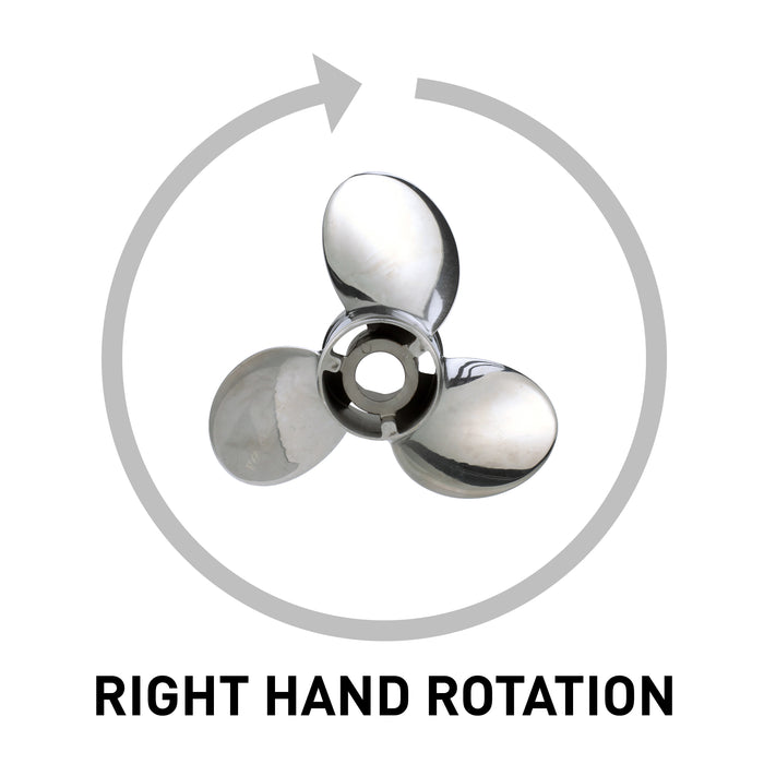 Quicksilver Silverado Propeller High Polished Stainless Finish, 10.3" Diameter x 15" Pitch, Right Hand Rotation