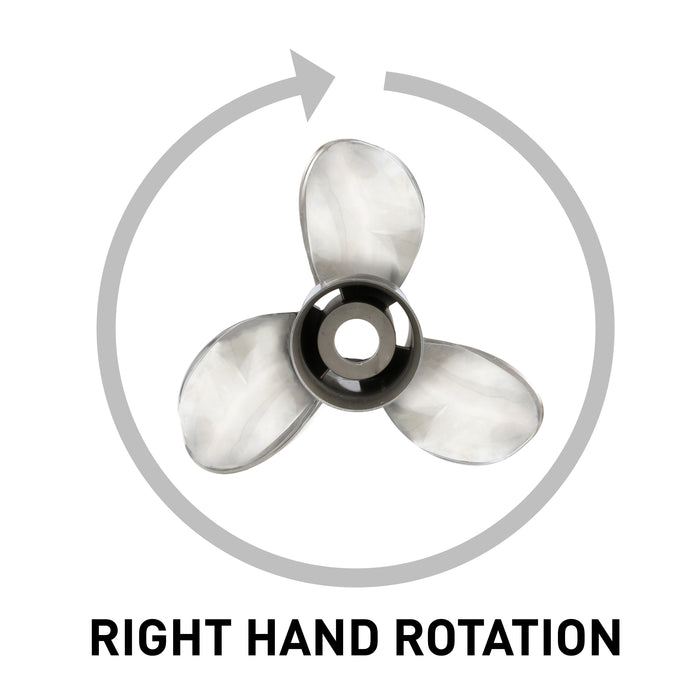 Quicksilver Silverado Propeller High Polished Stainless Finish, 13.1" Diameter x 16" Pitch, Right Hand Rotation