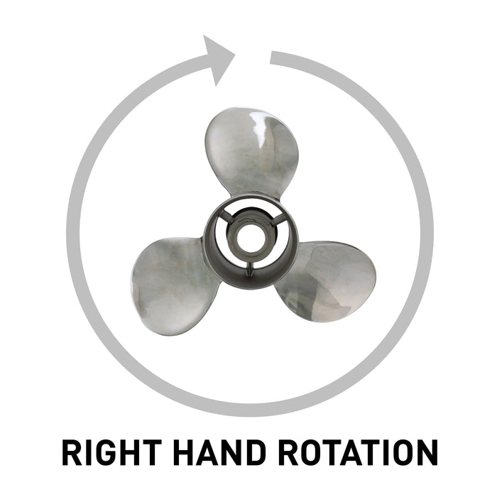 Quicksilver Silverado Propeller High Polished Stainless Finish, 13.8" Diameter x 21" Pitch, Right Hand Rotation