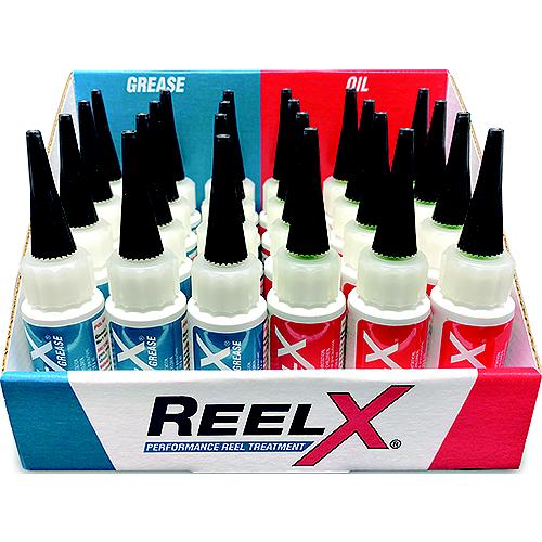 ReelX 77012 display – 24-pack of premium reel lubricant and grease for fishing and marine applications