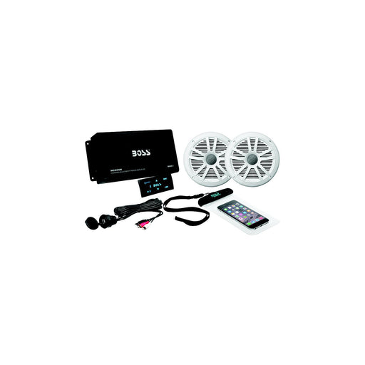 Boss ASK902B.6 Bluetooth marine audio system with 500 watt amp and 6.5 inch white waterproof speakers