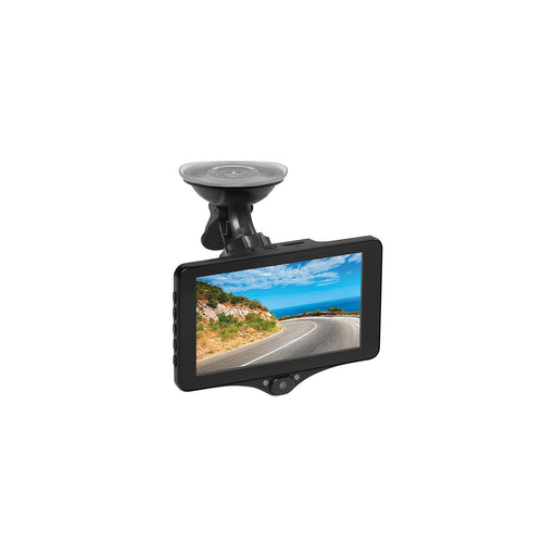 Boss BCAM60 dual dash cam with front and interior cameras and 4 inch touchscreen display