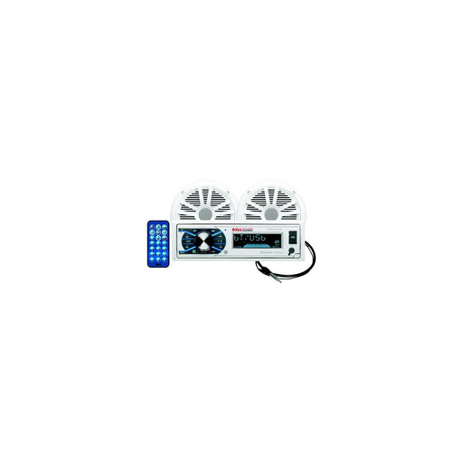 Boss MCK632WB6 Bluetooth marine stereo with white 6.5 inch waterproof speakers
