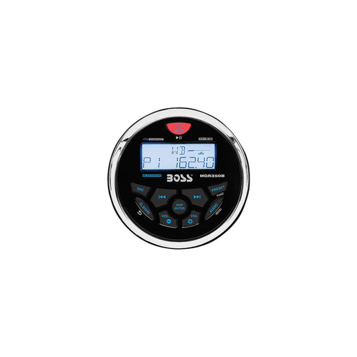 Boss MGR350B Bluetooth marine stereo with USB, FM/AM radio, and subwoofer control