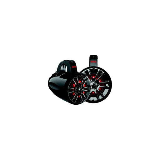 Boss MPWT50RGB 5.25 inch marine waketower speakers with RGB LED lights and waterproof design