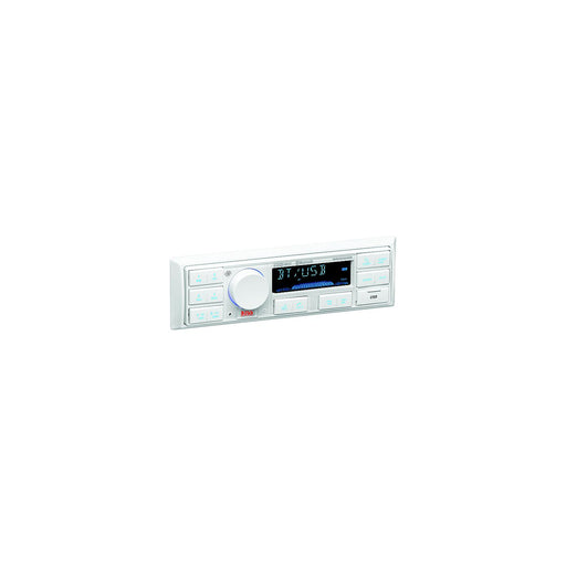 Boss MR500UAB Bluetooth single-DIN marine stereo with USB and AUX inputs, mech-less waterproof design