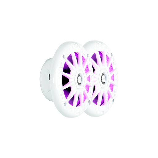 Boss MRGB55W 5.25 inch 2-way white marine speakers with LED lighting, waterproof and weatherproof