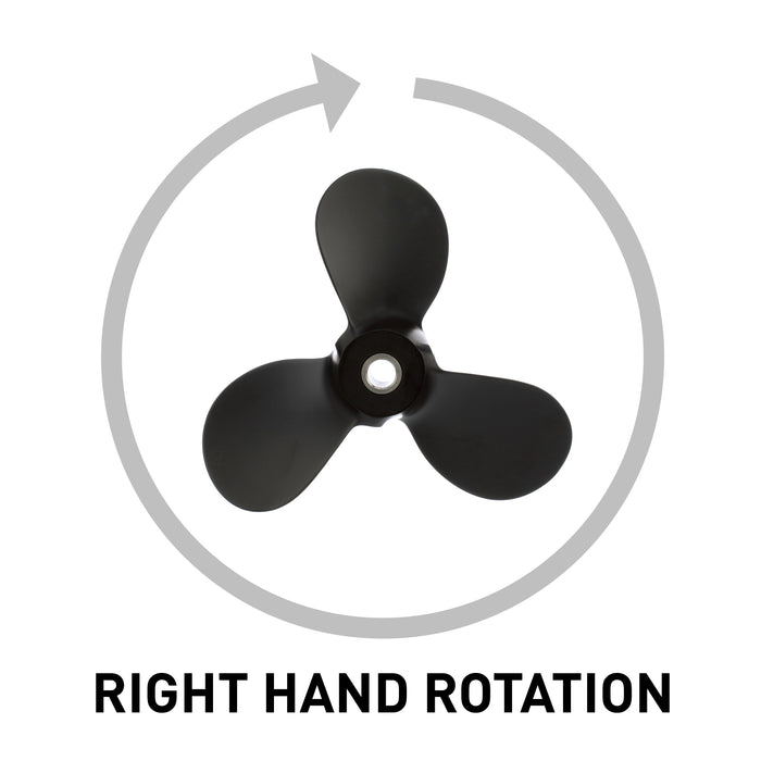 Quicksilver Black Diamond 3-Blade Aluminum Propeller, 9.3" Diameter x 11" Pitch, Right Hand Rotation