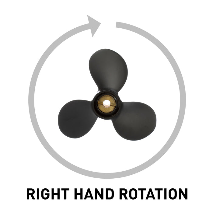 Quicksilver Black Diamond 3-Blade Aluminum Propeller, 8.3" Diameter x 8" Pitch, Right Hand Rotation