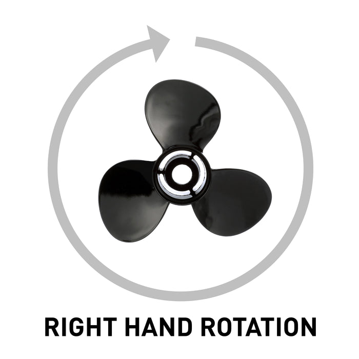 Quicksilver Black Diamond 3-Blade Aluminum Propeller, 14" Diameter x 13" Pitch, Right Hand Rotation