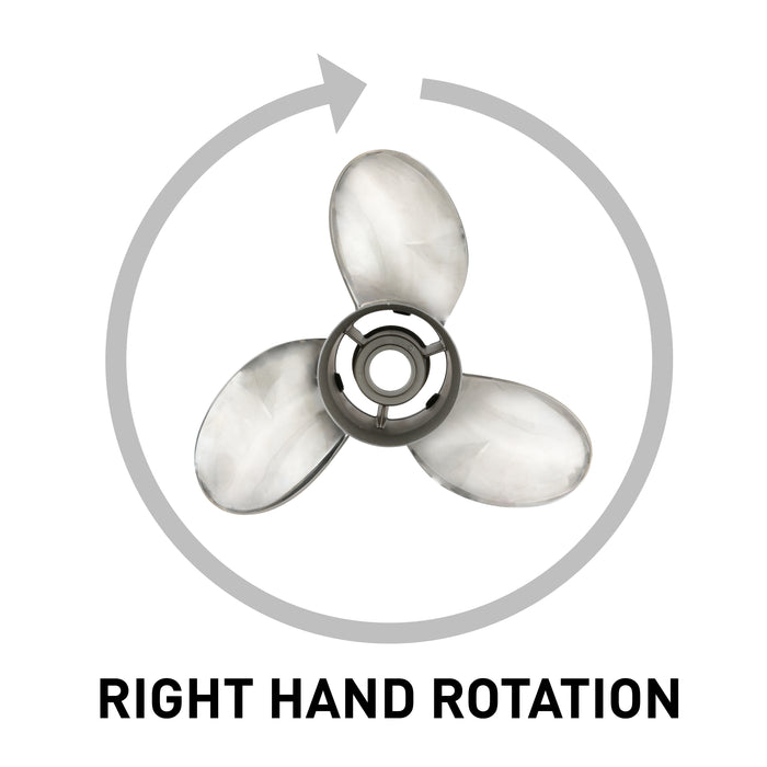 Quicksilver Thunderbolt Propeller High Polished Stainless Finish, 15.5" Diameter x 17" Pitch, Right Hand Rotation