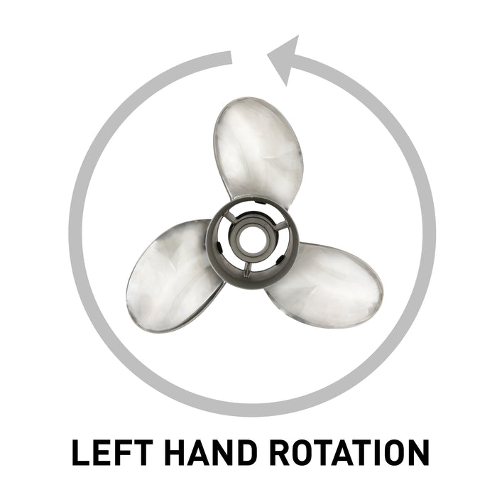 Quicksilver Thunderbolt Propeller High Polished Stainless Finish, 15.3" Diameter x 19" Pitch, Left Hand Rotation