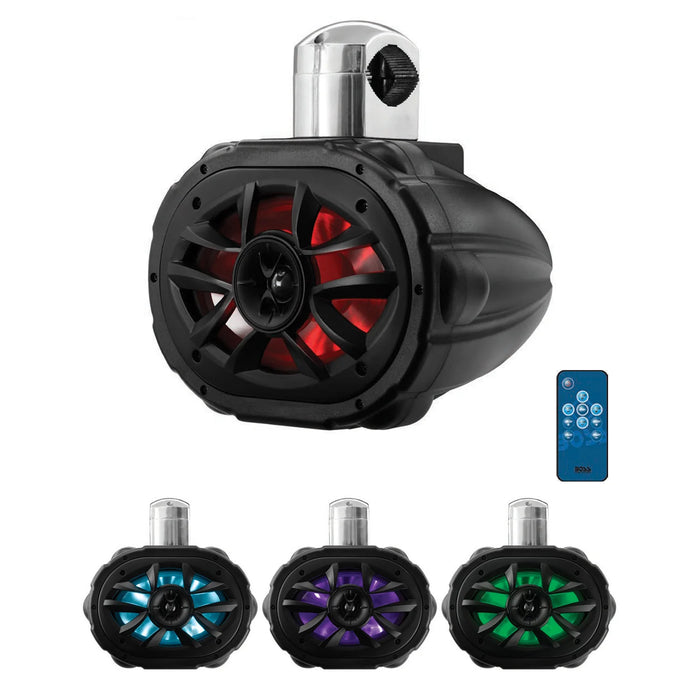 Boss MRWT69RGB 6x9" 4-Way Marine Waketower Speakers with Multi-Color LED Illumination